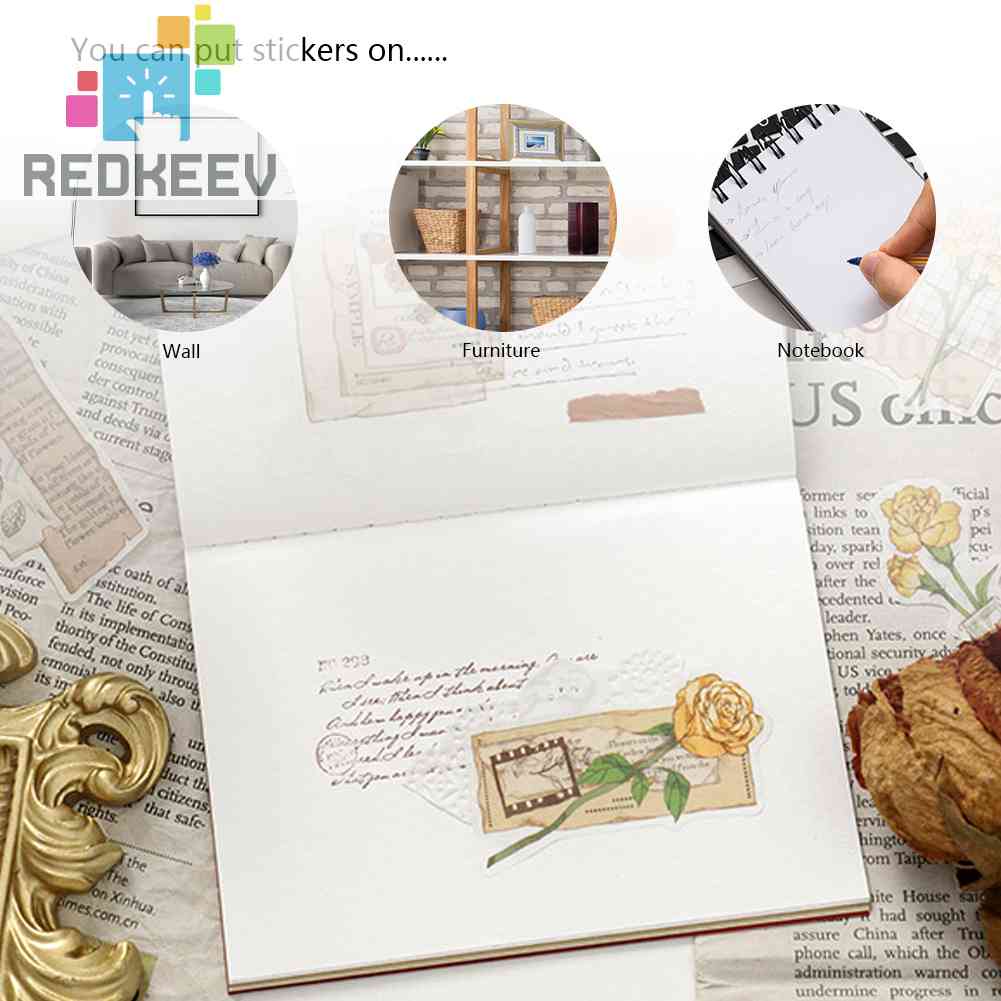 Bộ 30 Miếng Dán Trang Trí Album Sáng Tạo Kiểu Retro