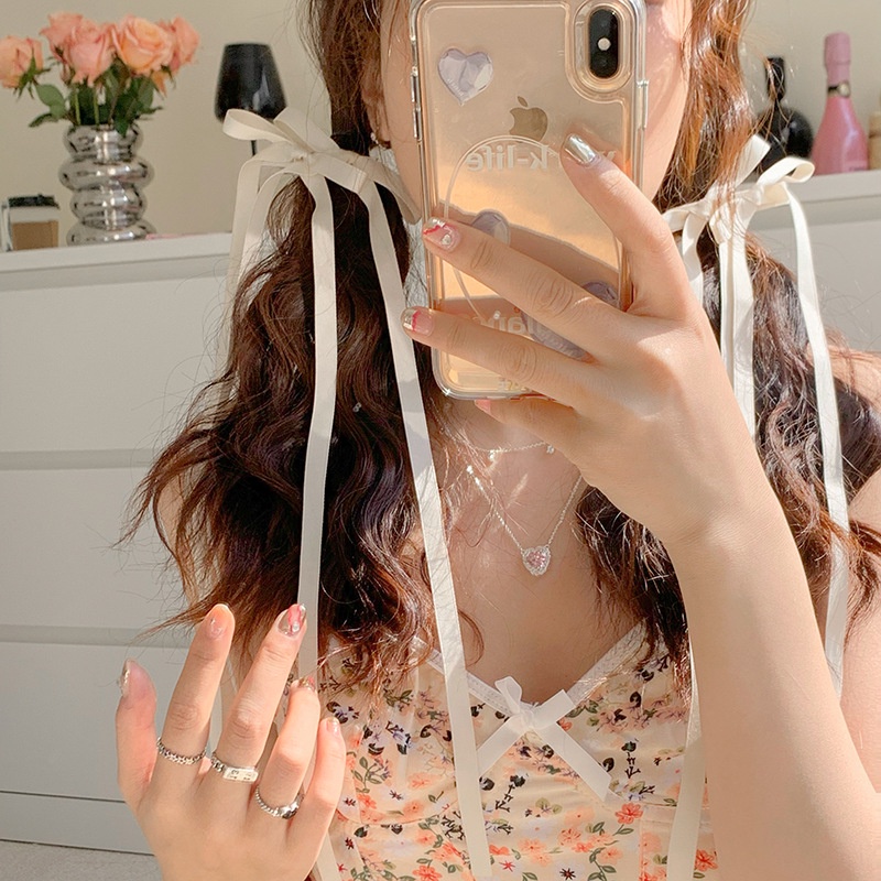 Kẹp Tóc Nơ Ruy Băng Thời Trang Phong Cách Hàn Quốc