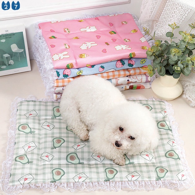Đệm Ngủ Bằng Lụa Lạnh Làm Mát Mùa Hè Cho Thú Cưng 27 Món
