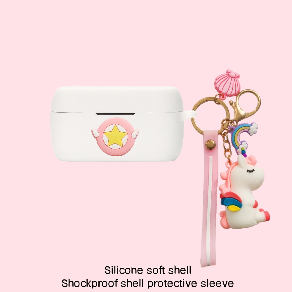 For JBL Tune 115 120 125 215 TWS Earphone Silicone Case Earbuds Cute Bear Soft Protective Headphone Cover Headset Skin with Pendant