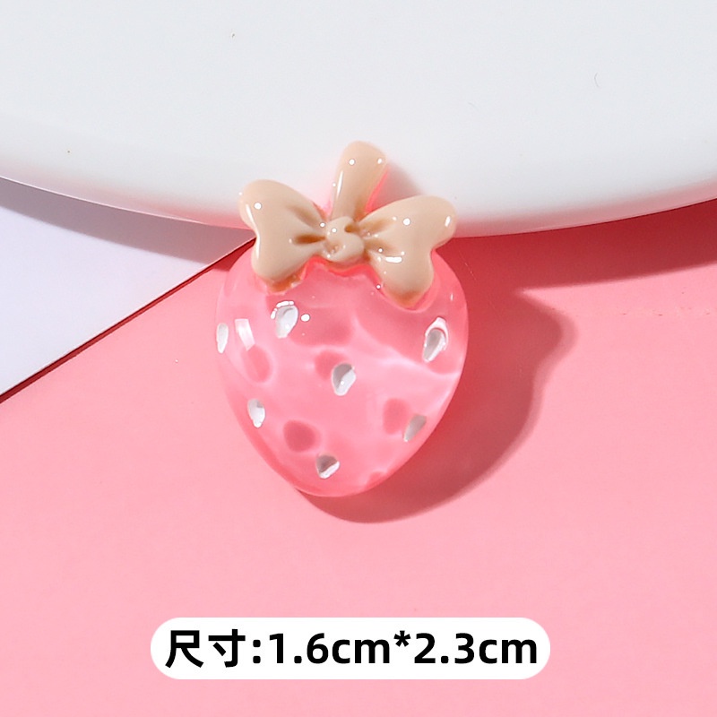 Set 10 Phụ Kiện Trang Trí Điện Thoại Hình Quả Dâu Trong Suốt Bằng Nhựa Resin DIY