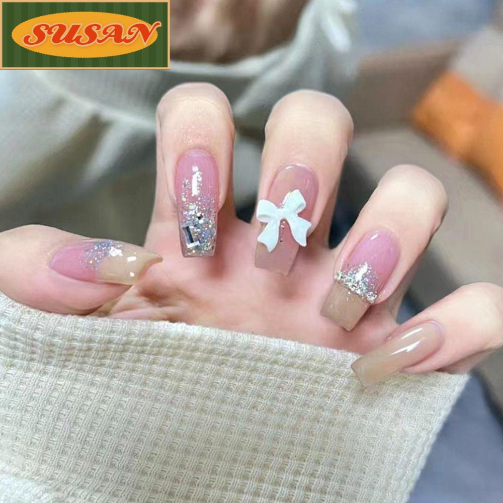 Bộ 24 Móng Tay Giả Che Phủ Toàn Diện Dùng Làm Múa Ba Lê DIY