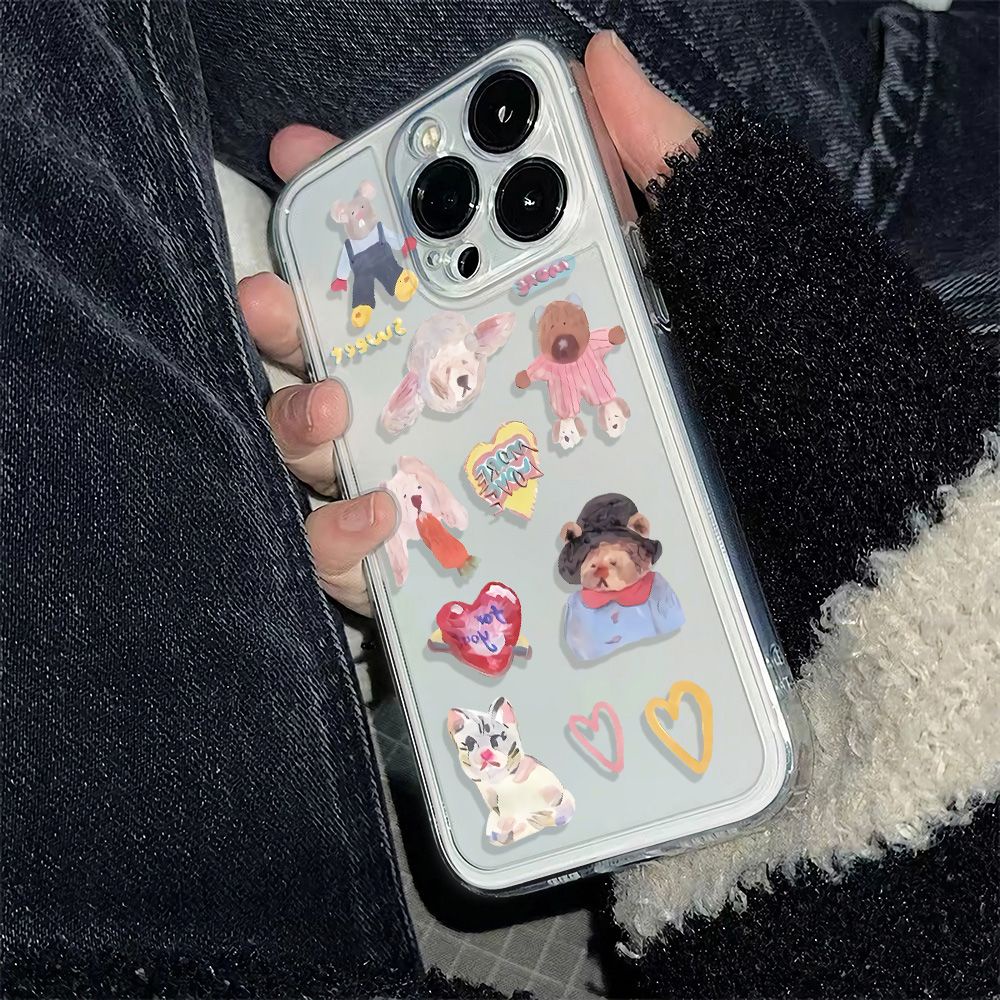 ✅Ốp Điện Thoại Dẻo Họa Tiết Hoạt Hình Động Vật Dễ Thương Chống Sốc Cho Iphone12Plus11 5I7K 78 6In13 14Proiphone12