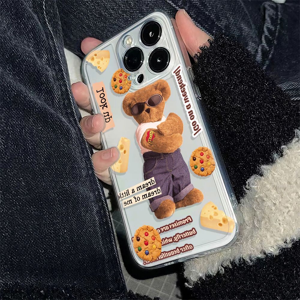 ✅Ốp Điện Thoại Mềm Chống Sốc Hình Gấu Cho Iphone 13 11 78 12 14pro 6In KC8Z
