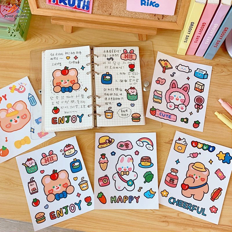 Miếng dán trang trí hình gấu thỏ hoạt hình đáng yêu chống thấm nước tiện lợi