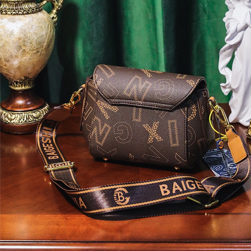 Túi Đeo Vai Vuông Nhỏ Dây Bản Rộng In Họa Tiết Chữ Thời Trang Chất Lượng Cao Cho Nữ