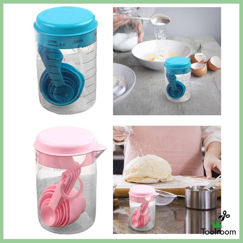 Bộ 7 Cốc Đo Lường Kèm Muỗng Đo Lường Sử Dụng Cho Trà Sữa Bột