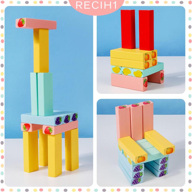 Bộ Đồ Chơi 54 Khối Gỗ Xếp Chồng Lên Nhau Nhiều Màu Sắc Dùng Làm Quà Tặng Sinh Nhật Cho Gia Đình