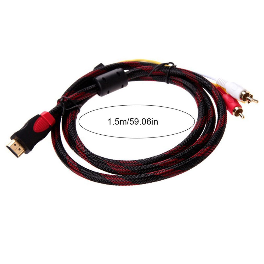 Exquisitely Designed Durable Hdmi-Compatible Male To 3 Rca Video Audio Av Component Converter Adapter Cable Hdtv 1080 [Q/12]