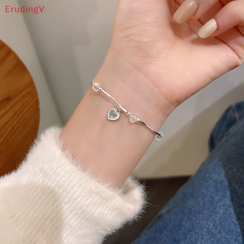 [ErudingV] Vòng Tay Pha Lê Hình Trái Tim Nhiều Màu Sắc Siêu Thơ Mộng Trang Trí Gợn Sóng Ngọt Ngào Cho Bạn Gái [