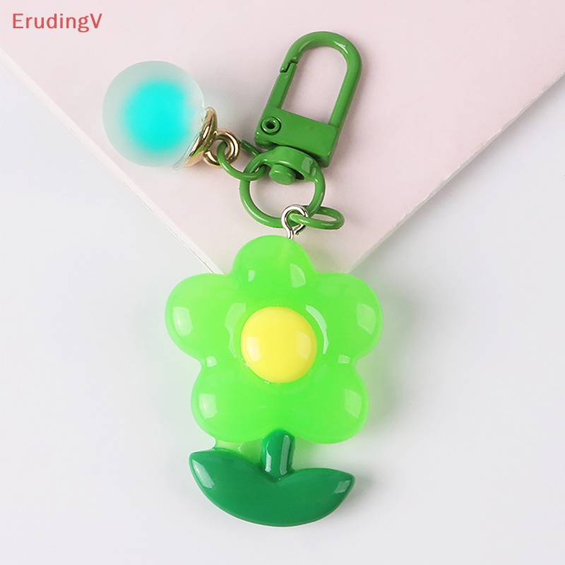 [ErudingV] Móc Khóa Bóng Tròn Hình Hoa Dễ Thương Trang Trí Ba Lô / Túi Xách [Mới]