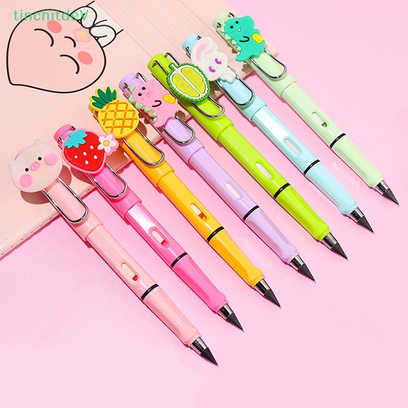 Bút Chì Kẹp Giữ Kèm Gôm Tẩy Hình Động Vật / Trái Cây Dễ Thương Sáng Tạo