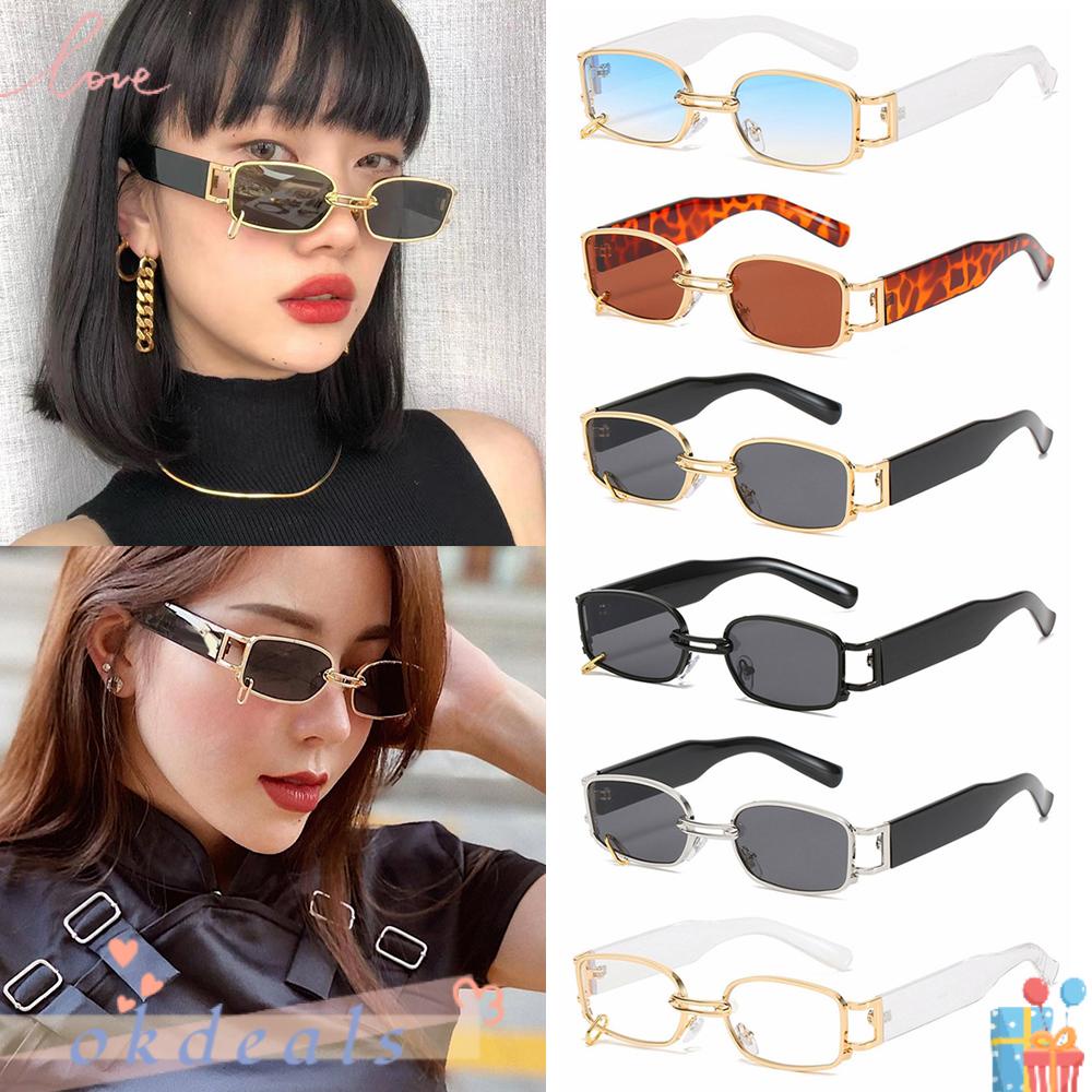 Kính Mát Hình Chữ Nhật Chống Tia UV400 Phong Cách Punk Thời Trang