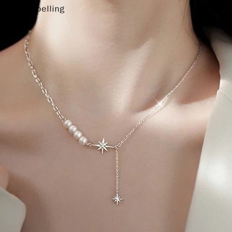 Kamembelling Vòng cổ Mặt Hình Ngôi Sao Đính Ngọc Trai Zircon Thời Trang Mùa Hè Cho Nữ EN