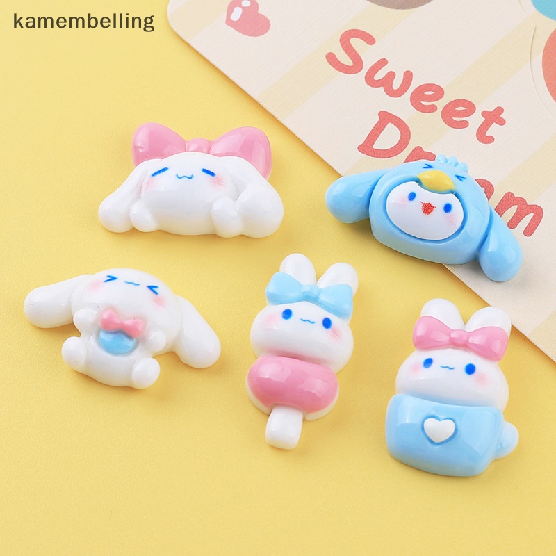 Set 10 Phụ Kiện Kẹp Tóc / Điện Thoại Hình Chú Chó Trắng Bằng Keo Dán DIY