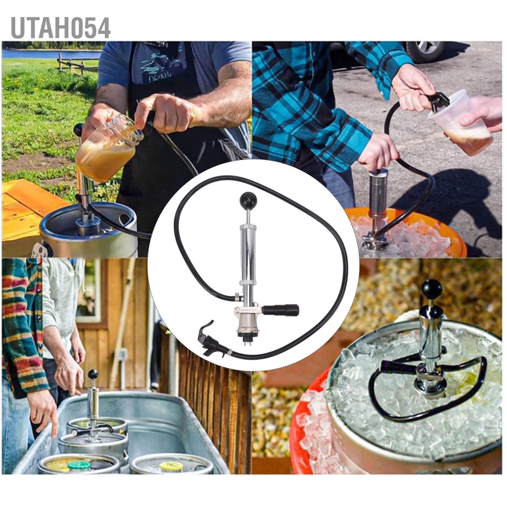 Utah054 Khui Bia Bơm 4Inch Thép Không Gỉ Keg Tập Tay Dã Ngoại Bộ Homebrew Thanh Nhà Hàng đám Cưới