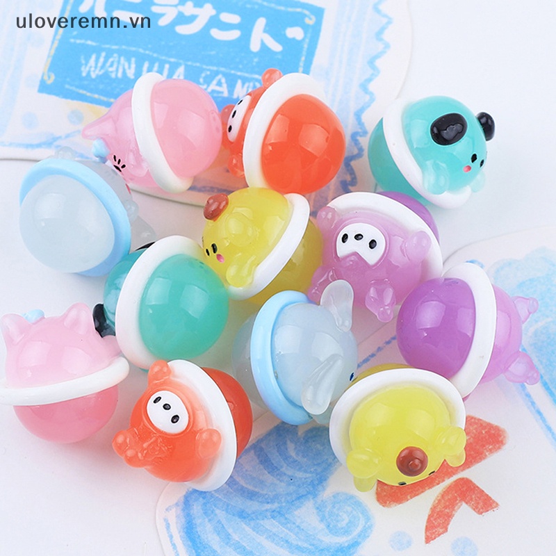 Set 2 Phụ Kiện Trang Trí Điện Thoại Kiểu Hoạt Hình Mini Dạ Quang DIY