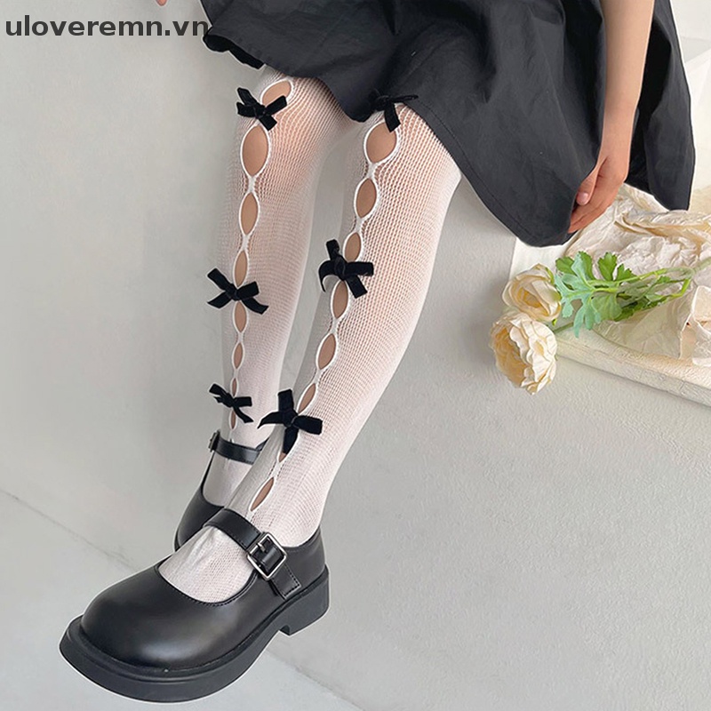 Quần Tất Ren Rỗng Đính Nơ Dễ Thương Cho Bé Gái