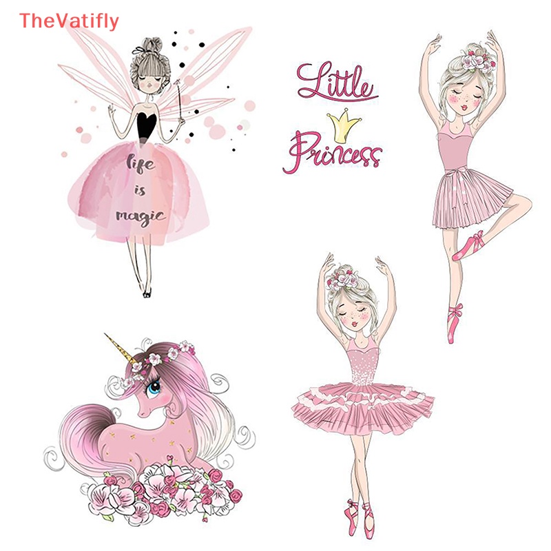 [Thevalifly] Sticker Dán Tường Phòng Bé Gái Múa Ba Lê Hoạt Hình Có Thể Tháo Rời