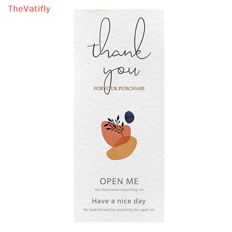 Set 50 Miếng Dán Chữ Nhật In Chữ Thank You Màu Trắng Dùng Trang Trí Quà Tặng