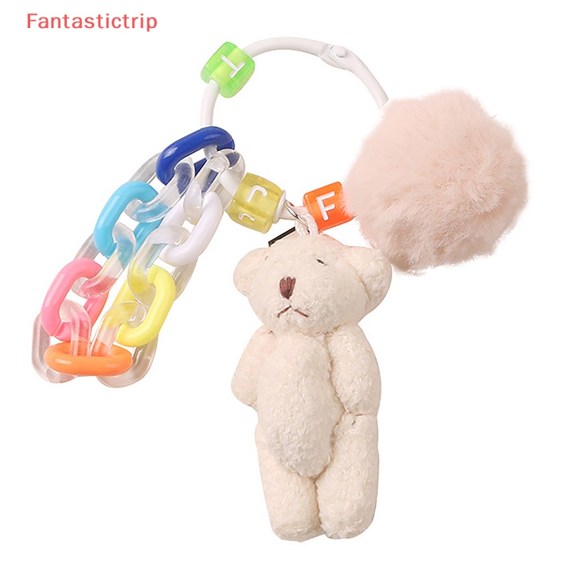 [Fantastictrip] Móc Chìa Khóa Hình Thỏ / Gấu Nhồi Bông Dễ Thương Trang Trí Ba Lô / Ô Tô Mới