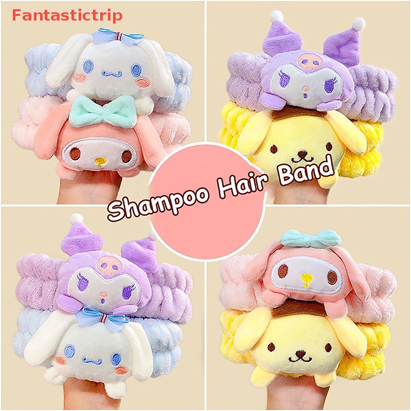 Băng Đô Cài Tóc Hình Cinnamoroll My Melody Kuromi Plushie Thắt Nơ Dễ Thương