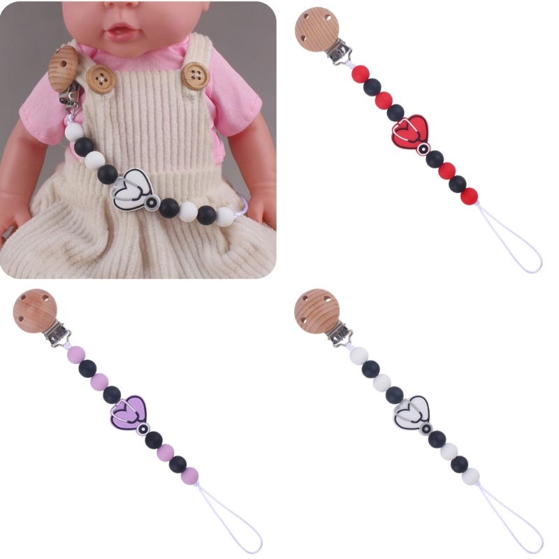 Kẹp Núm Vú Giả Bằng Silicone Nhiều Màu Sắc Có Kẹp Giữ Đồ Chơi Cho Bé