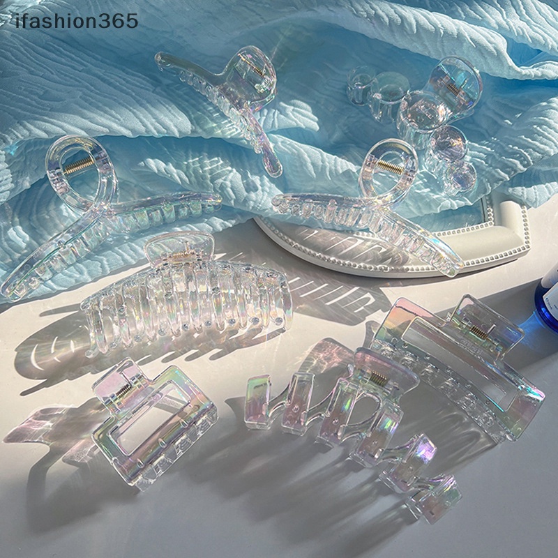 Kẹp Tóc Càng Cua Họa Tiết Hình Học Màu Gradient Thời Trang ifashion365