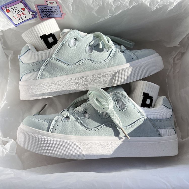 Giày Trượt Ván Đế Dày Màu Trơn Phong Cách retro Hàn Quốc Cho Nữ