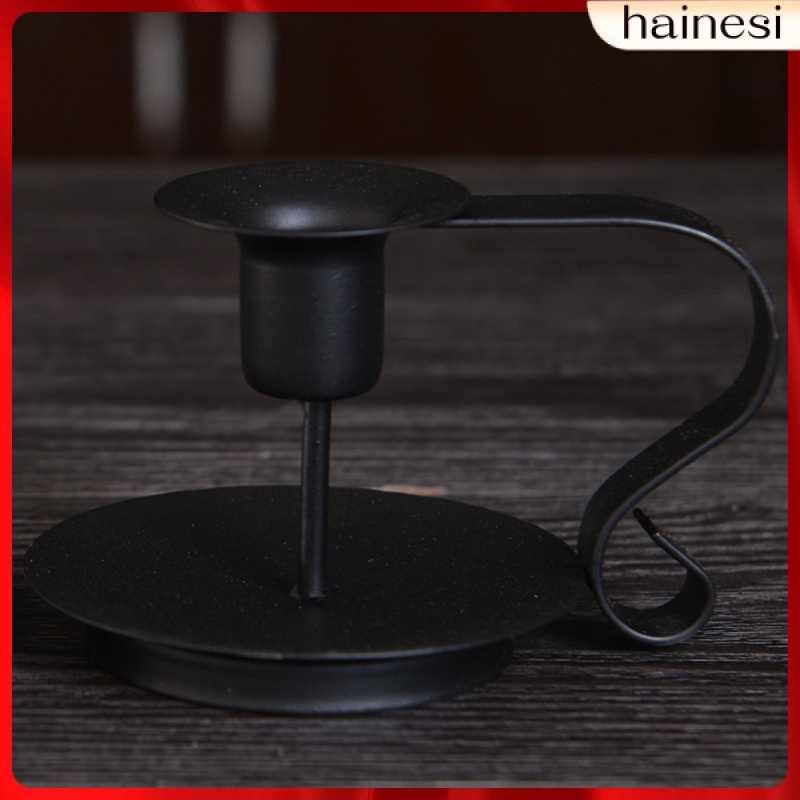 Giá Đỡ Đèn Cầy Màu Đen Nhám Phong Cách Cổ Điển Độc Đáo