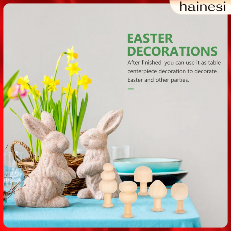 Set 10 Mô Hình Nấm Gỗ Không Sơn Độc Đáo Cho Bé