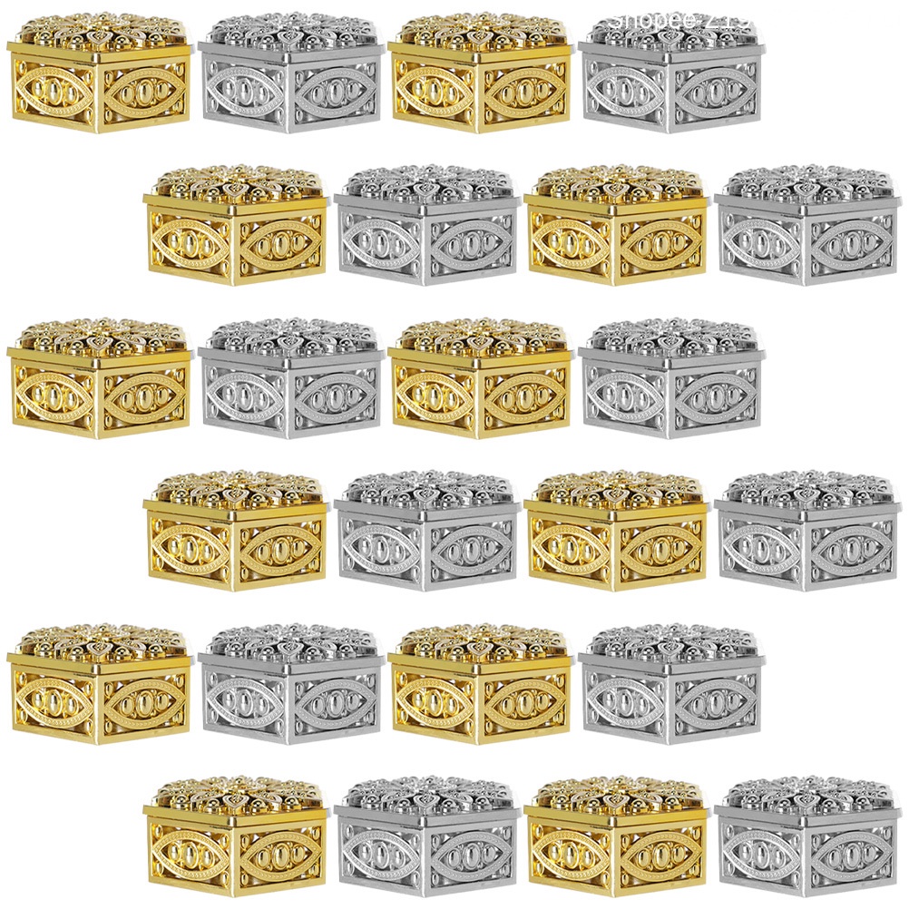 Set 24 Túi Nhựa Đựng Kẹo 6X6X3CM Trang Trí Tiệc Cưới