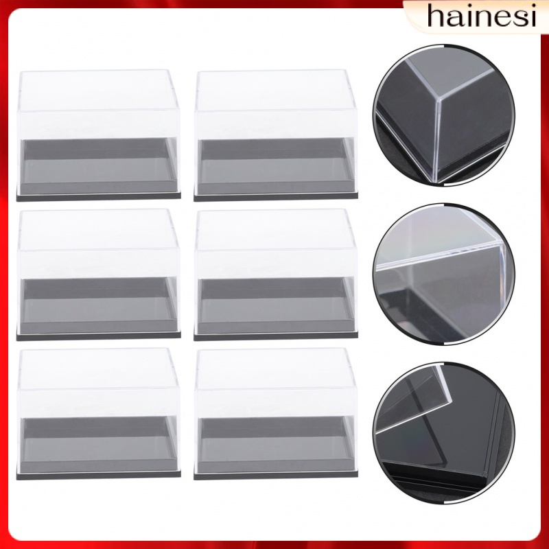 Set 6 Hộp Thủy Tinh Trong Suốt Trưng Bày Mô Hình Khối Specimen