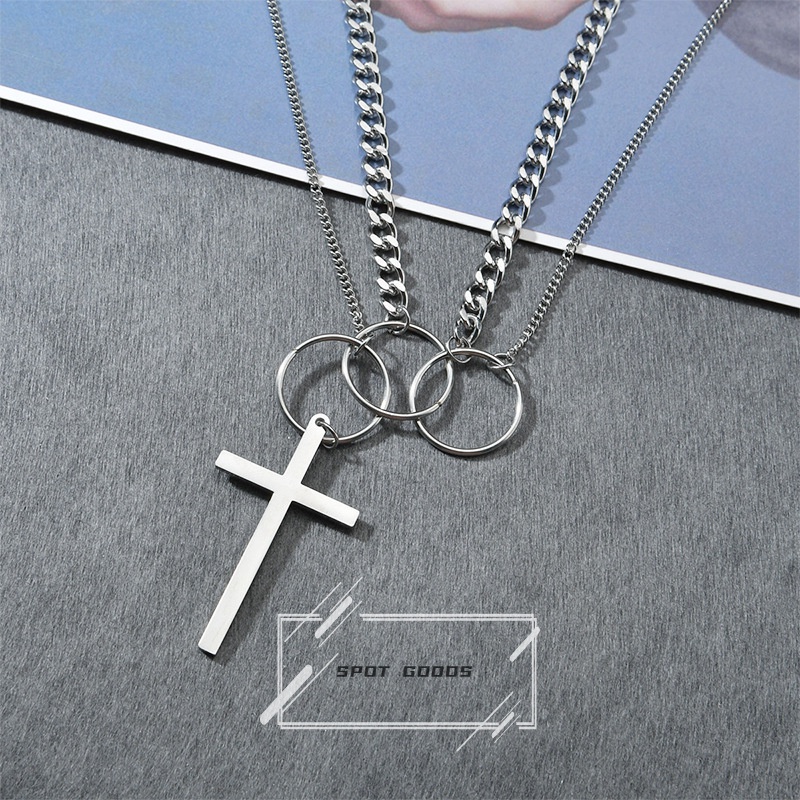 Vòng cổ Nhiều Lớp Mặt Thánh Giá Phong Cách hip hop