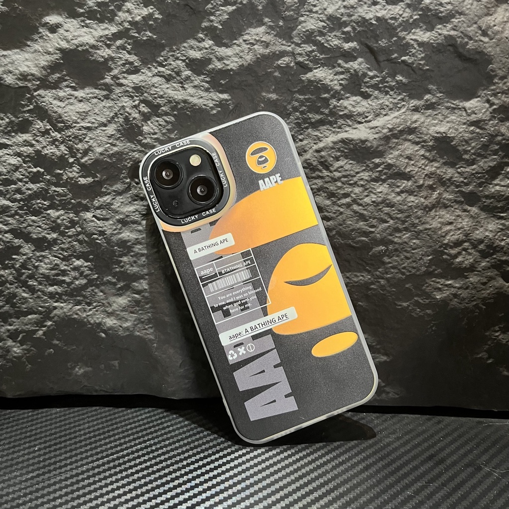 Ốp Điện Thoại In Logo Bape Màu gradient Chống Sốc Chống Rơi Cho iphone 14 11 13 12 X XS Pro Max xr Mini xr 7 8 plus