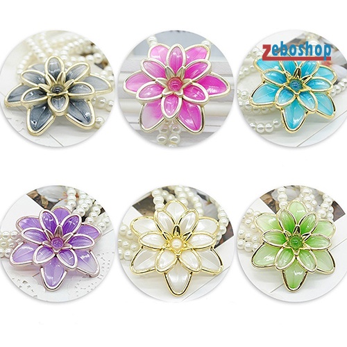 Vòng cổ Mặt Hoa Đính Ngọc Trai Nhân Tạo Thời Trang Dành Cho Nữ