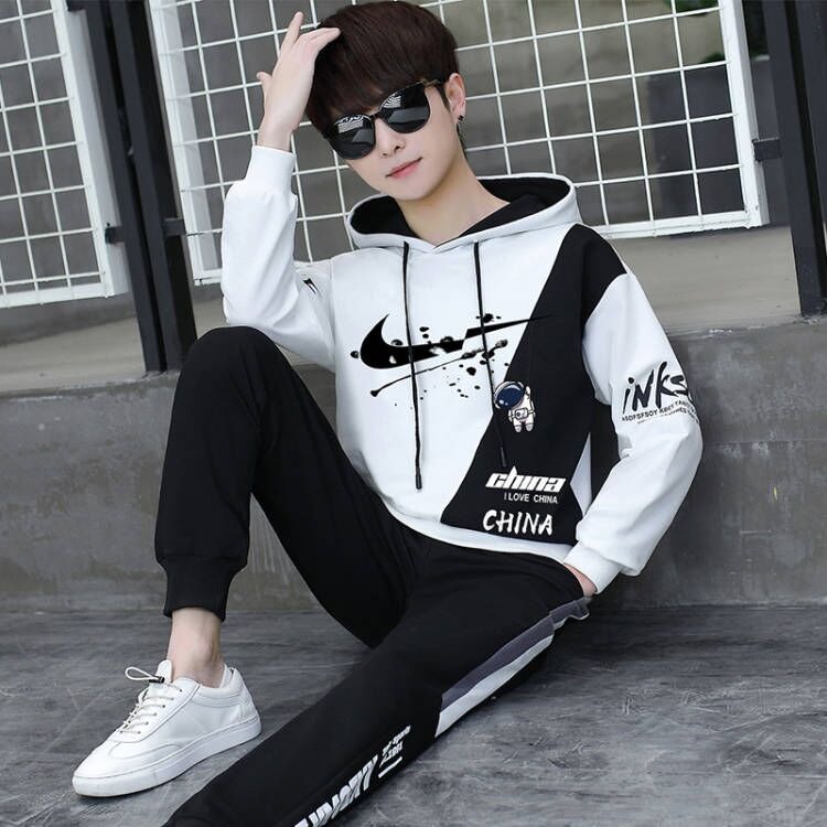 Mẫu mới áo hoodies nỉ nam nữ phối màu đen trắng logo Ni.ke stylemarven AO TOP NAM 90000148