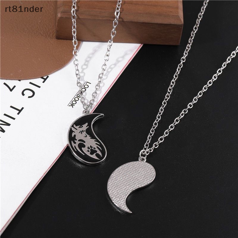 Rt Yin And Yang Vòng cổ Mặt Hình Rồng Hai Cánh Hoa Hợp Kim Thời Trang Làm Quà Sinh Nhật Cho Cặp Đôi n