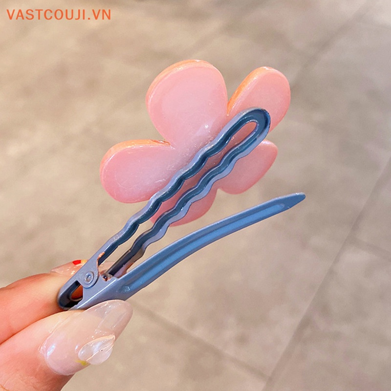 Bộ 2 Kẹp Tóc Hình Hoa Đơn Giản Xinh Xắn Cho Bé Gái