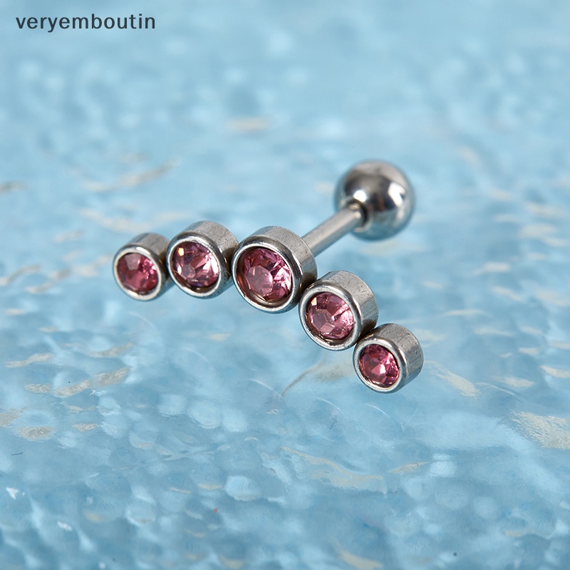 Khuyên Đeo Vành Tai Bằng Thép Không Gỉ Đính Đá Pha Lê Thời Trang Cho Nữ