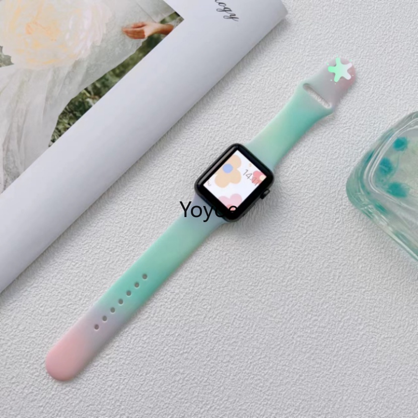 Dây Đeo Silicone Nhiều Màu Sắc Kích Thước 49mm 45mm 44mm 42mm 41mm 40mm 38mm Cho IWatch Series 8 7 6 5 4 3 SE 2 1