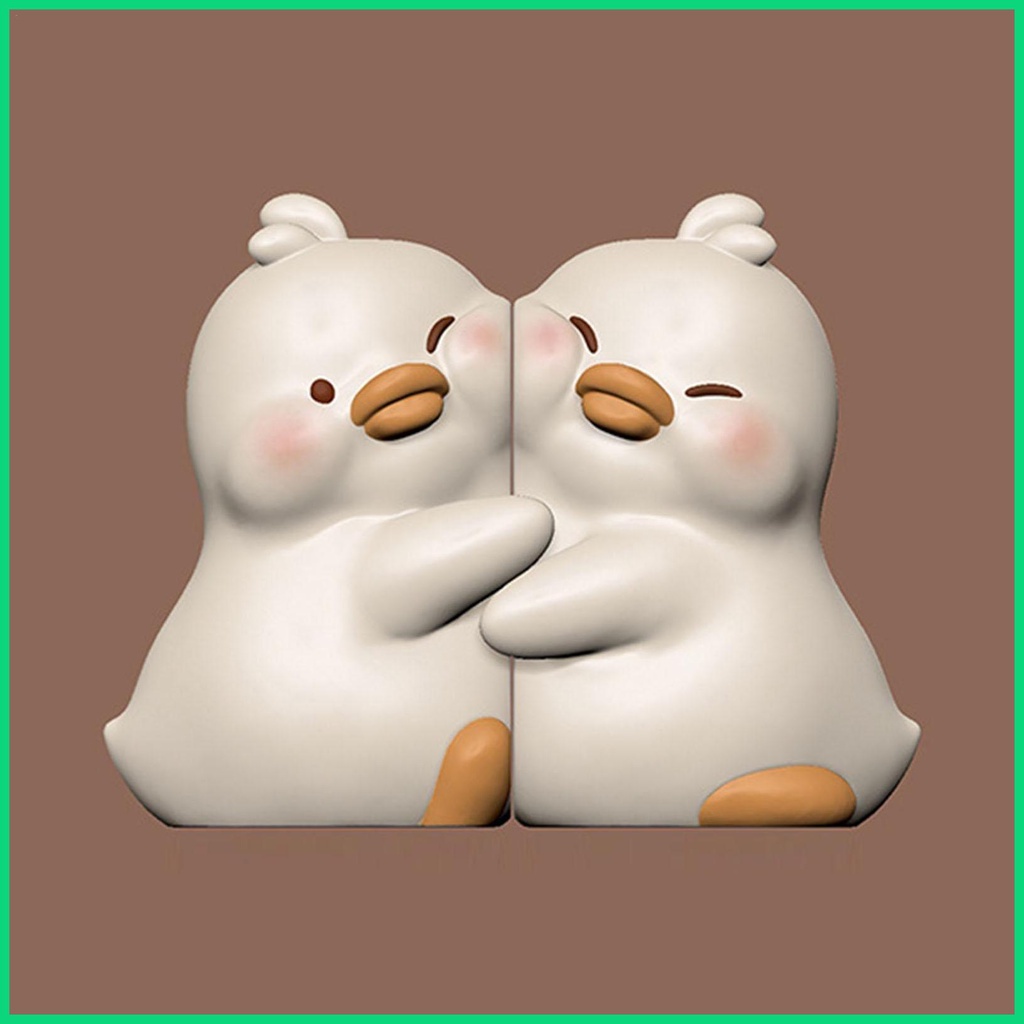 Phụ Kiện Chặn Sách Bằng Nhựa Resin Hình Chú Vịt Ôm Trái Tim Dễ Thương Dùng Trang Trí Bàn Ăn