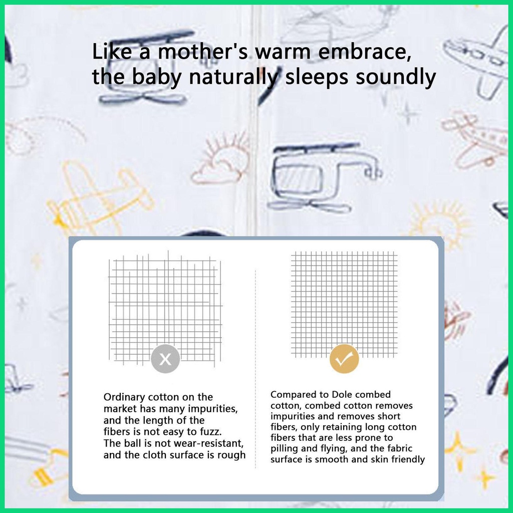 Túi Ngủ 2 Chiều Bằng Cotton Thân Thiện Với Da Chống Tĩnh Điện Có Khóa Kéo Cho Trẻ Sơ Sinh