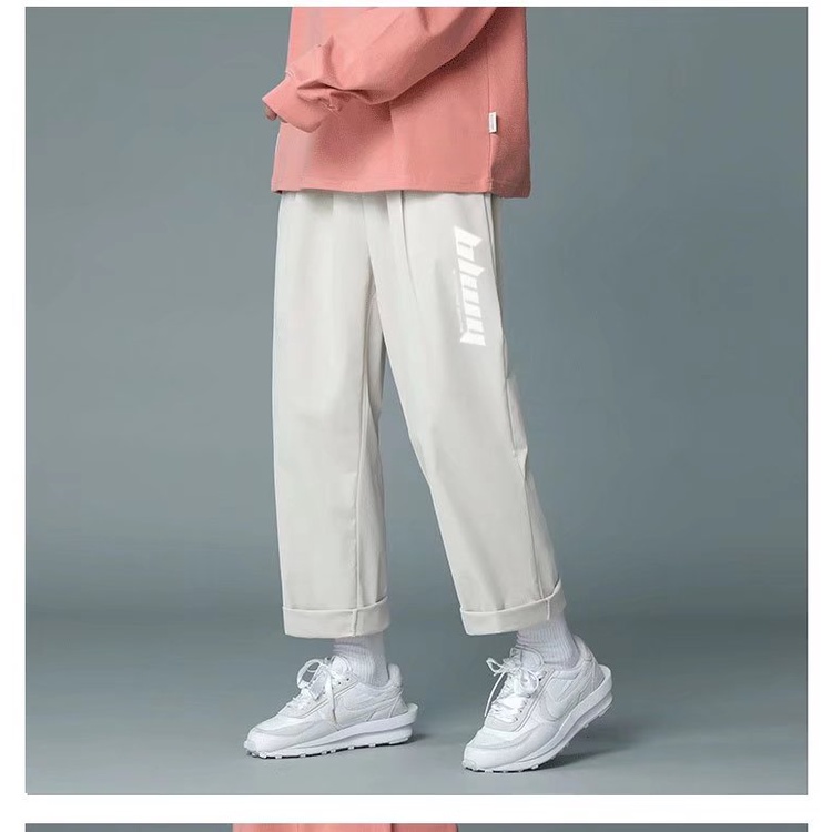 Quần Dài Ống Rộng Vải Lụa Mát Mỏng Nhanh Khô Thời Trang Mùa Hè Cho Nam