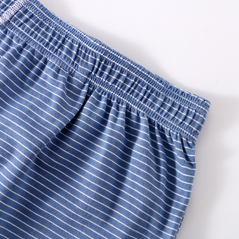 Quần Cotton Nguyên Chất Dáng Rộng Thoáng Khí Họa Tiết Kẻ Sọc Thời Trang Cho Nam 3062-JJK