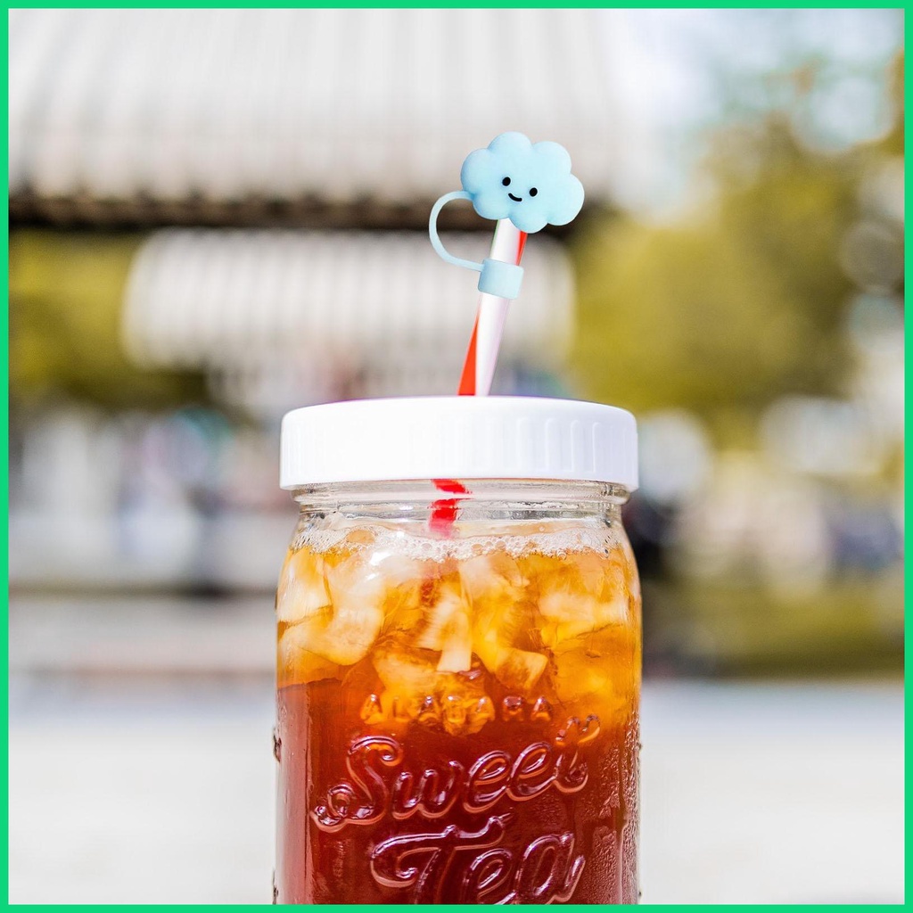 Nắp Đậy Ống Hút Bằng Silicone Tái Sử Dụng Được Hình Đám Mây Kích Thước 6-8mm