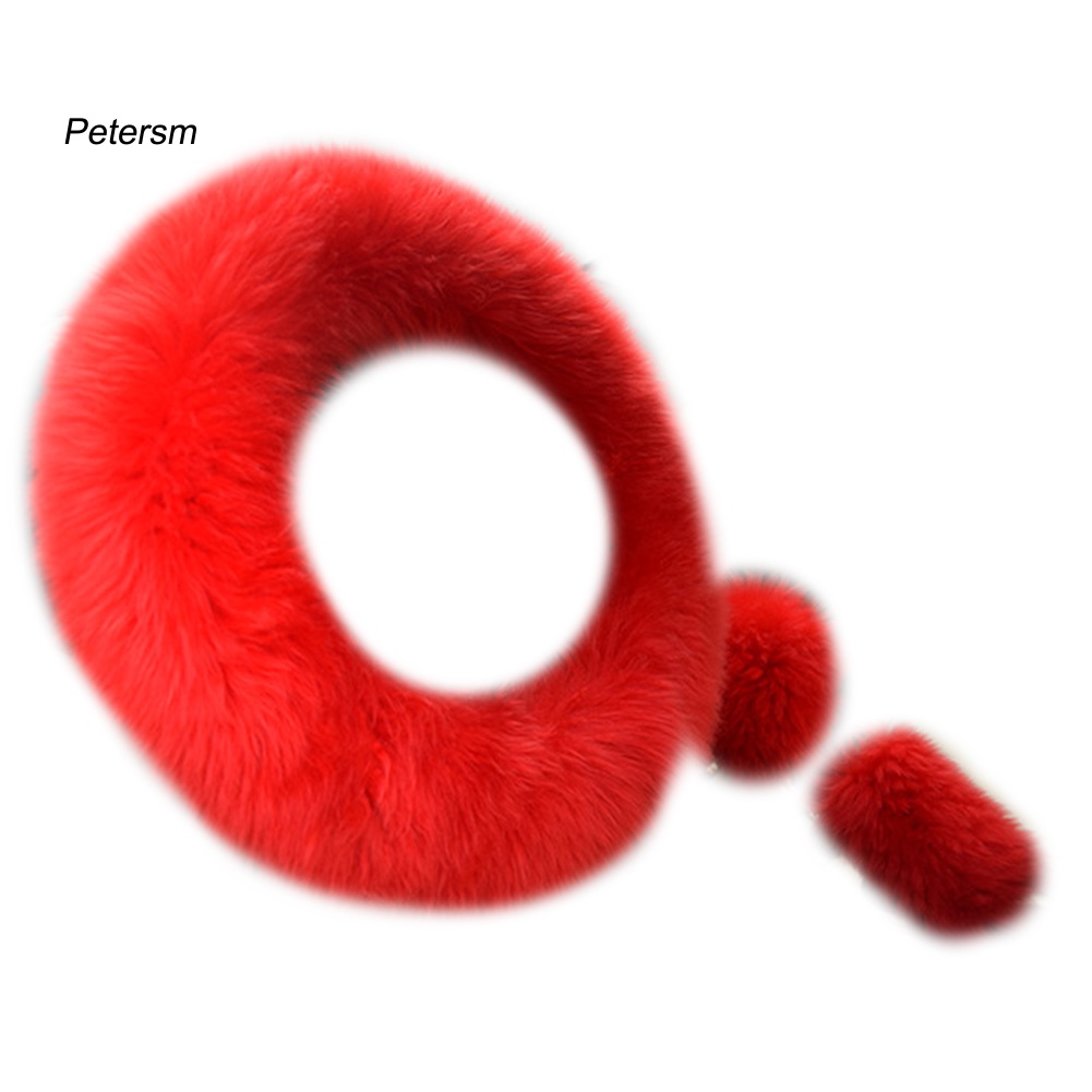 Bộ 3 Vỏ Bọc Tay Lái Xe Hơi Bằng Nhựa PP Giả Lông Thú Giữ Ấm