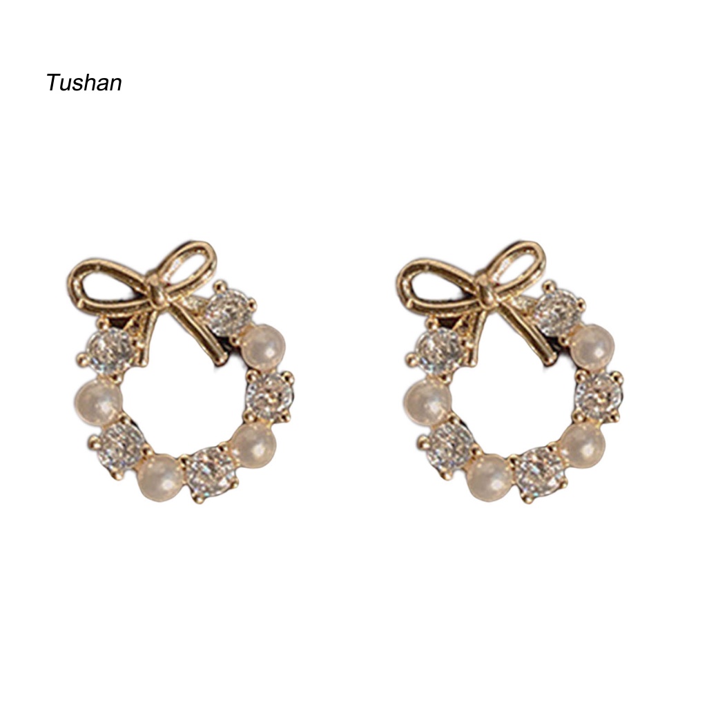 1 Đôi Bông Tai Hình Đám Mây / Trái Tim Đính Đá / Ngọc Trai Giả Thời Trang Dành Cho Nữ