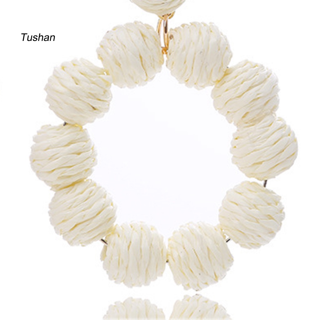 1 Đôi Bông Tai Hình Tròn Phong Cách Bohemian Dành Cho Nữ