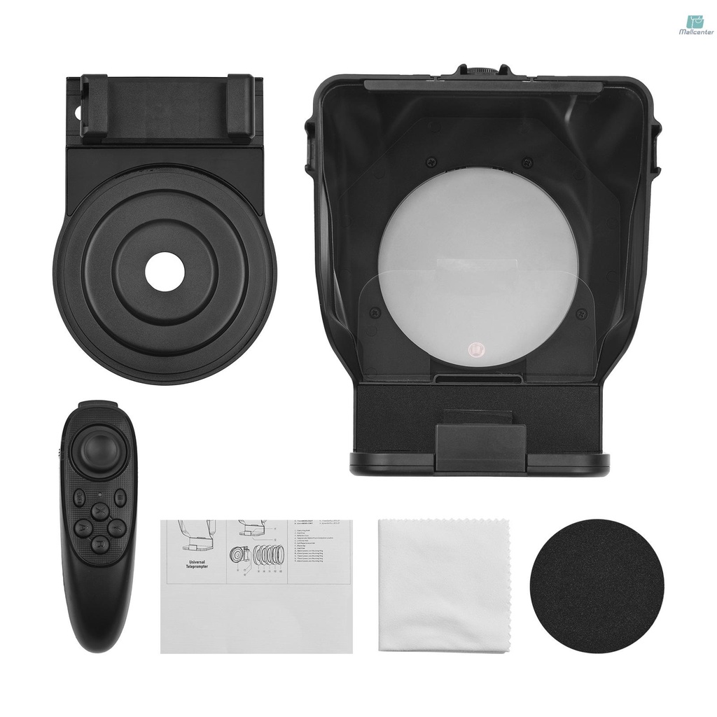 Andoer Portable Smartphone Teleprompter Prompter with Phone Holder Adapter Remote Control for Video Recording Live Streaming Interview Presentation Stage Speech